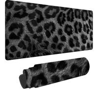 Grey Mouse Mat, Mouse Pad xxl 600 x 300 Desk Mat Large, with Stitched Edges Gaming Mouse Pad Leopard Print, with Smooth Cloth Surface Anti-Slip Base Large Mouse Mat for Pc Accessories Office Gamer d-6