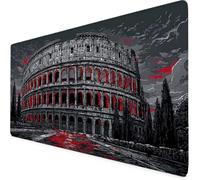 Grey Mouse Mat Roman Colosseum Gaming Mouse Pad Large XXL Desk Mat with Non-Slip Base and Stitched Edge Keyboard Pad for Gaming/Home/Office Work/Accessories, Gifts for Women Men (60 x 30cm) 5467-1tb