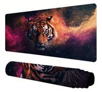 Grey Mouse Mat Tiger Desk Mat 1500x800x3mm Mouse Pad Large, Waterproof Mousepad with Stitched Edges and Non-Slip Rubber Base Mousemat, Desk Accessories for Men, Work From Home Essentials Gifts J1-585