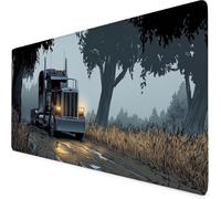Grey Mouse Mat Truck Gaming Mouse Pad Large XXL Desk Mat with Non-Slip Base and Stitched Edge Keyboard Pad for Gaming/Home/Office Work/Accessories, Improved Precision and Speed (80 x 40cm) 5906-1wxl