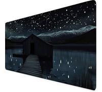 Grey Mouse Pad 100 x 50cm, Large Mouse Mat Landscape Desk Mat with Anti-Slip Rubber Base, Waterproof Surface Stitched Edges Keyboard Mat, Home Office, Desk Accessories for Men, Gifts for Women f768