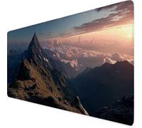 Grey Mouse Pad 90 x 40cm, Large Mouse Mat Landscape Desk Mat with Anti-Slip Rubber Base, Waterproof Surface Stitched Edges Keyboard Mat, Home Office, Desk Accessories for Men, Gifts for Women tr239