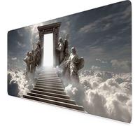 Grey Mouse Pad Heavenly Ladder Large Mouse Mat, Gaming Desk Mat Soft Smooth Surface and Anti-Slip Rubber Base Waterproof Soft Cloth, Desk Accessories for Men, Home Office, Work (Grey 80 x 40cm) i1017