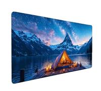 Grey Mouse Pad Landscape Large Mouse Mat 120 x 60cm Desk Mat Large Non-Slip Rubber Base-Smooth Cloth Surface, Durable Stitched Edges Desk Pad for Gaming, Computer, Office Accessories (Grey) 53100l