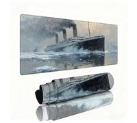 Grey Mouse Pad Large 800x300x3mm Desk Mat Ships Gaming Mouse Pad Table Protector Non-Slip Rubber Base Textured for Stable Grip on Smooth Surfaces Wear-Resistant Mousepad for Computers,Laptop,PC W1-199