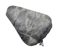 Grey Natural Marble Bike Seat Cushion Cover Waterproof Saddle Cover Rain Dust with Drawstring