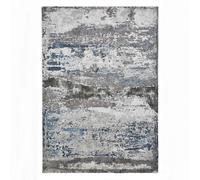 (Grey/Navy, 200 x 290 cm) Distressed Faded Rugs Modern Scratch pattern Small Large Bedroom Living room Rug