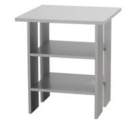 Urbn-Living Urbnliving Height 45Cm 2 Tier Side Table Wooden Bedroom Bedside Table Colour Grey Nightstand Living Room Side Cabinet