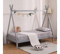 Harry Kids Childrens Wooden Teepee Tent Single Bed Frame SlumberWorx Grey Single