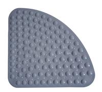 (Grey) Non Slip Pad Quadrant Sector Rubber Anti-Bacterial Corner Bath Shower Tub Mat