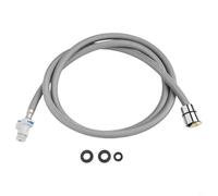Grey Nylon Hose Pipe 1.5m Flexible Shower Head Connector for Kitchen Basin Tap Extender Round Mixer Threadless Adapter Fit