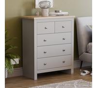 (Grey & Oak) Arlington 3+2 Drawer Chest Bedroom Clothes Storage