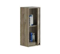 Grey Oak Effect 1 Door Wall Mounted Floating Bathroom Cupboard