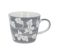 Grey Oak Leaf Mug, Stoneware Ceramic Oak Leaves Mug, Grey Leaf Tea Cup, Tea Coffee Mug, Kitchen Gift, Ceramic Mug, Leaf Pattern Coffee Cup, Mug for Tea, Coffee Mug, Housewarming Present