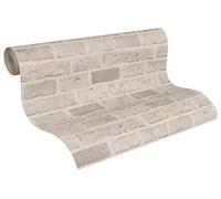 Grey Off White Brick Effect Wallpaper Textured Deep Embossed A S Creation DIY