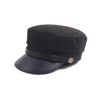 (Grey, One size) Unisex Baker Boy Peaked Cap With Brim Newsboy Beret Hat Cadet Military Hat