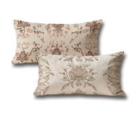 Grey Outdoor Cushions Covers 50 x 100 Sofa Cushions, Bohemia Breathable Linen Rectangle Cushion Covers Autumn Decorations Pillow Cases 2 Pack, with Invisible Zipper, for Halloween Decorations q-106