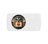 'Grey Owl Love Note' Pill Box with Tablet Splitter (PI00034152)