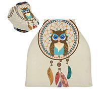 Grey Owls Birds Baby Car Seat Cover Canopy Stretchy Nursing Covers Breathable Windproof Winter Scarf for Infant Breastfeeding Boys Girls