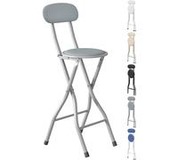(GREY, PACK OF 1) Folding Bar Stools Breakfast Kitchen Restaurant