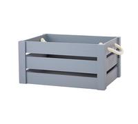 Grey Paint Rope Handle Storage Wooden Crates shelve Box Hampers (Medium)