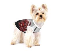 Grey Paris Eiffel Tower Cityscape Red Flower Cotton Pet T-Shirt Sleeveless Stretchy Puppy Tshirts Pet Vest Soft For Small Pets