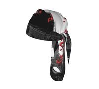 Grey Paris Eiffel Tower Cityscape Red Flower Printed Tactical Cycling Bandana, Breathable Mesh Helmet Liner, for Jogging Walking Fitness