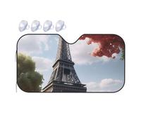 Grey Paris Eiffel Tower Printed Car Windshield Sun Shades Heat Sun Cover Snow Car Windshield Sunshades For Hatchbacks Suv Trucks 76x140cm