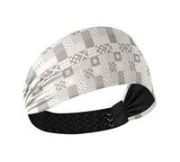 Grey Patchwork Pattern Non-Slip headband Elastic hair bands for Football tennis make up bandas para el cabello de mujer