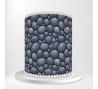 Grey Pebble Stones Digital Art Texture Wrap Around Print A4 Edible Paper Icing Sheet Cake Topper Side Ribbon Border Decor for Personalised Themed Decorations