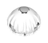 Grey Penguin Shower Caps Women Men Reusable Waterproof Non-Slip Quick-Dry Hair Large Cap Long Short Hair