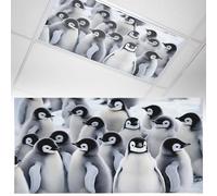 Grey Penguins Fluorescent Light Covers for Ceiling Lights Magnetic Light Covers for Classroom Winter Animals Vintage Gray Lights Filters 4x2 Ft Drop Shade Panel for Office Home School 1 Pack