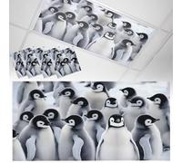 Grey Penguins Fluorescent Light Covers for Ceiling Lights Magnetic Light Covers for Classroom Winter Animals Vintage Gray Lights Filters 4x2 Ft Drop Shade Panel for Office Home School 4 Pack