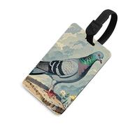 Grey Pigeon Luggage Tag for Suitcases TSA Approved with Name Id Card Suitcase Tags Identifiers Black Strap Clear Window Personalized Baggage Tag for Cruise Airport Travel Essentials