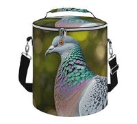 Grey Pigeon Lunch Bag, 15L Portable Leakproof Picnic Basket with Shoulder Strap, Insulated Picnic Cooler Bag for Camping, Beach, Hiking & Groceries