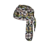 Grey Pigeon Print Cycling Skull Cover Moisture Wicking Headwrap Under Helmet Tie Back Modern Beanie 22-24 In