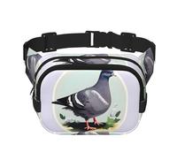 Grey Pigeon Print Fanny Packs for Women Men, Fashion Waist Packs for Workout Running Traveling Hiking