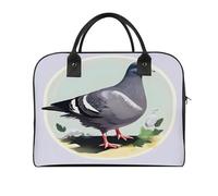 Grey Pigeon Print Laptop Tote Bag Casual Travel Handbag Multi Pocket Shoulder Bags for Work Travel
