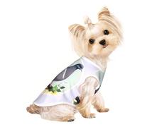 Grey Pigeon Print Print Dog Lightweight Shirt,Summer Cool Breathable Dog T-Shirts,Pet Sleeveless Stretchy Clothes