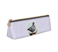 Grey Pigeon Print Print Stylish Triangular Pencil Case Pouch for Large-Capacity Stationery Organizer