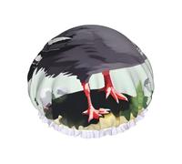 Grey Pigeon print Printed Reusable Bathing Cap, Dual Layer Hair Cover For Long Thick Hair, 10.6in Headgear