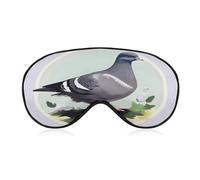 Grey Pigeon Print Sleep Mask Light Block-Out Eye Mask for Side Sleeper Pressure-Free Soft Night Blindfold with Adjustable Strap Breathable Sleep Eye Cover for Travel