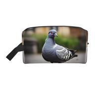 Grey Pigeon Printed Travel Storage Pouch, Double Sided Large Bag for Clothes and Personal Accessories