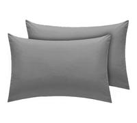 (Grey, Pillowcases Pair: 50 X 75 cm) 100% Egyptian Cotton Flat Sheet Bed Sheets Single Double King Super King Size