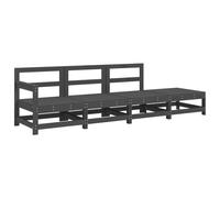 vidaXL 4 Piece Garden Lounge Set Grey Solid Wood Pine, Grey