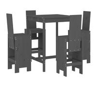 (grey pine) vidaXL Garden Bar Set Outdoor Bar Table Set Bar Stool 5 Piece Solid Wood Pine