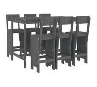 Garden Bar Set Outdoor Bar Table Set Bar Stool 7 Piece Solid Wood Pine vidaXL