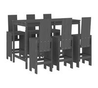 (grey pine) vidaXL Garden Bar Set Outdoor Bar Table Set Bar Stool 7 Piece Solid Wood Pine