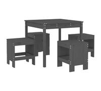 vidaXL 5 Piece Garden Dining Set Grey Solid Wood Pine