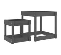 (grey pine) vidaXL Sand Tables Sandpit and Water Table Play Table 2 pcs Solid Wood Pine